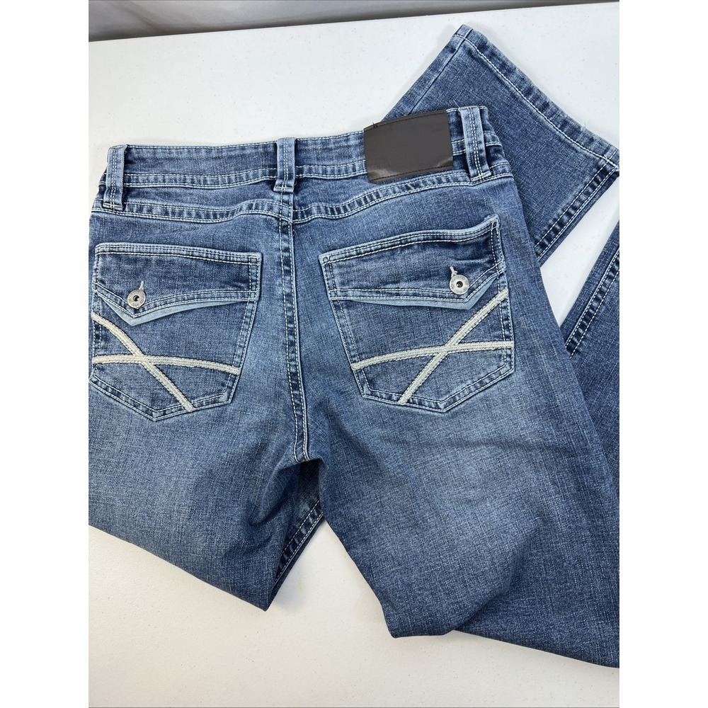 TK‎ Axel Slim Boot Cut Mens Blue Denim Medium Wash Cowboy Western 32x30